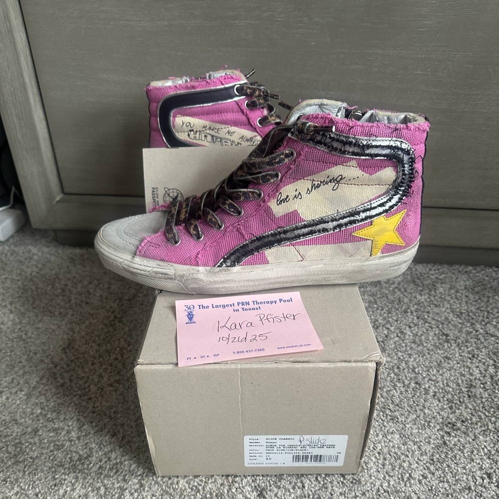 Golden Goose pink Slides size 40 . - Pink and Yellow Star